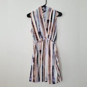 Bar III Multicolor Sleeveless Vertical Stripe Mini Dress